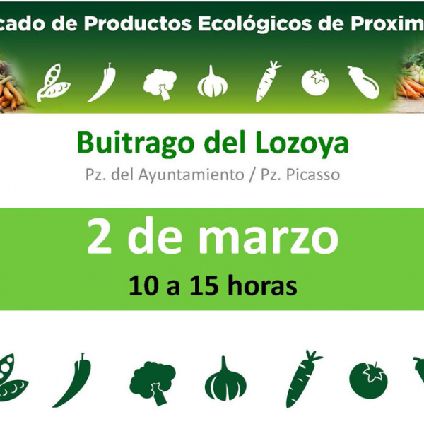 Sábado, 2 de marzo, de 10 a 15 horas. Mercado de productos ecológicos de proximidad