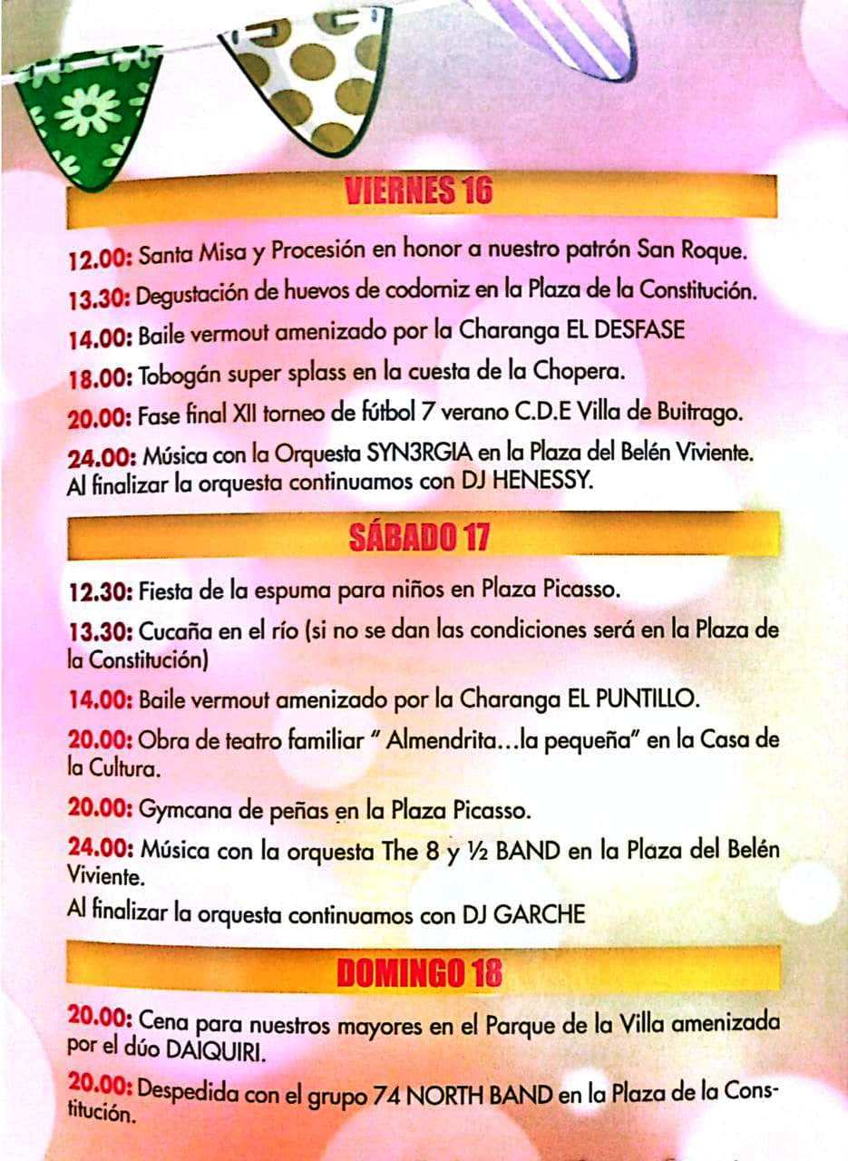 Fiestas agosto Buitrago 2024