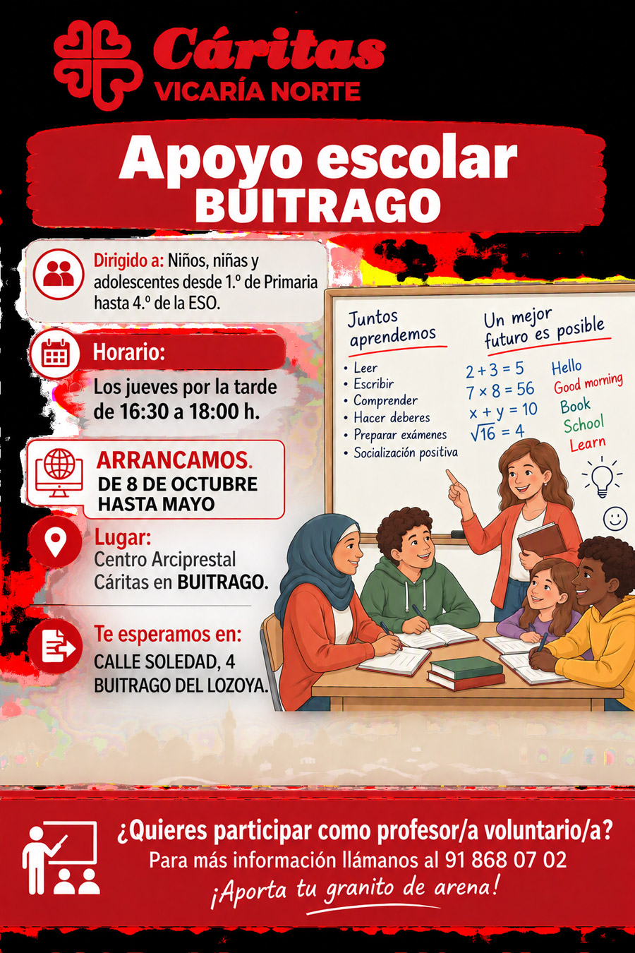 Apoyo escolar Caritas Buitrago