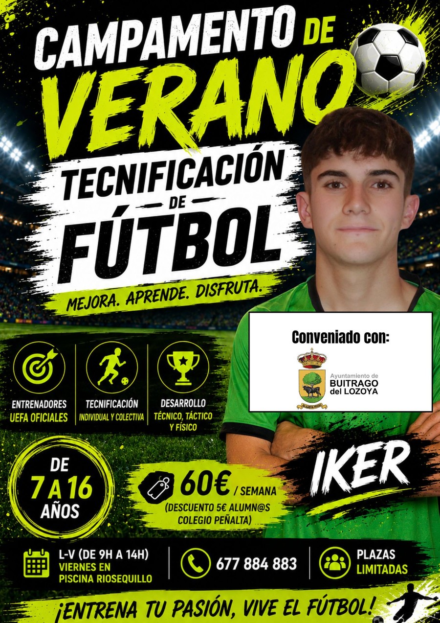 Campamento de tecnificación de fútbol, verano 2026