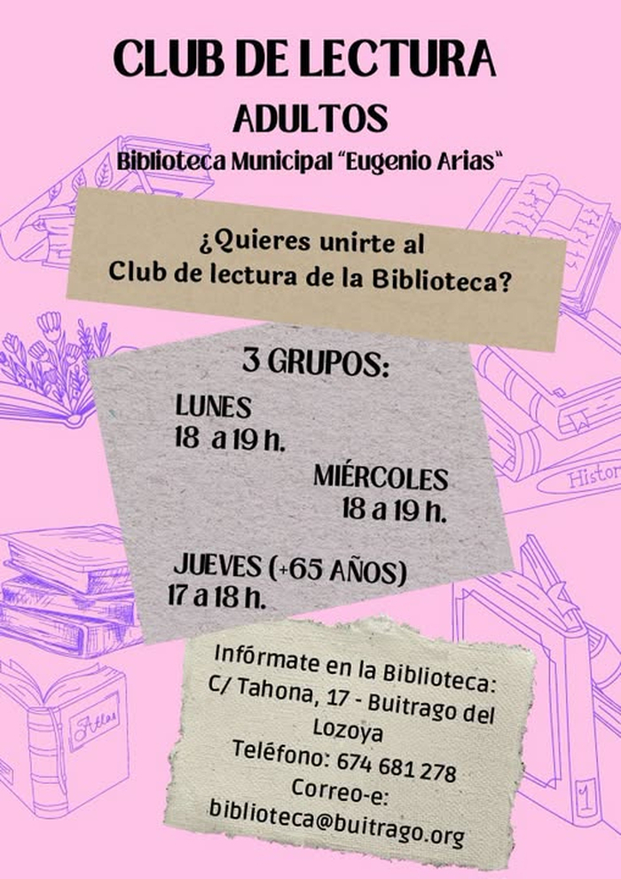 Club de lectura adultos Biblioteca Eugenio Arias