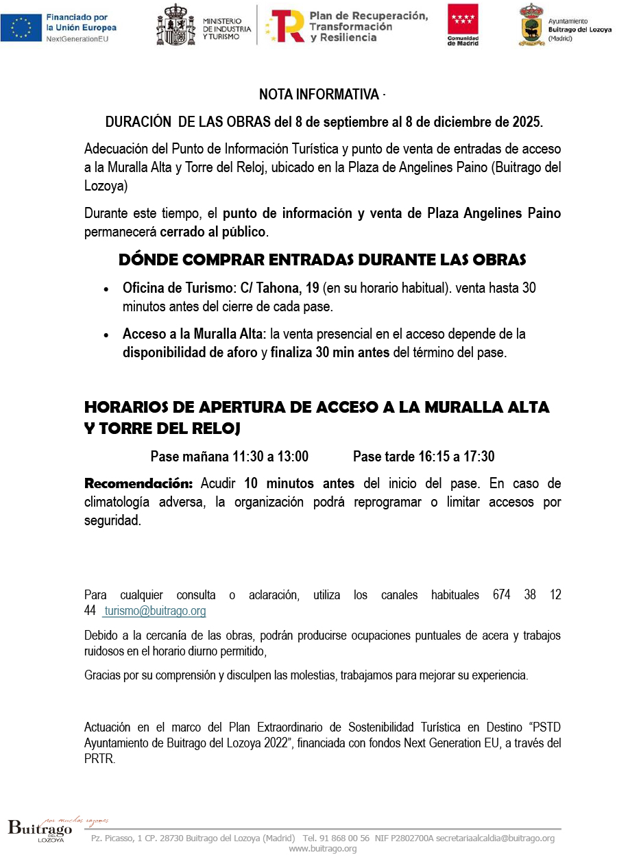 NOTA INFORMATIVA VISITANTES