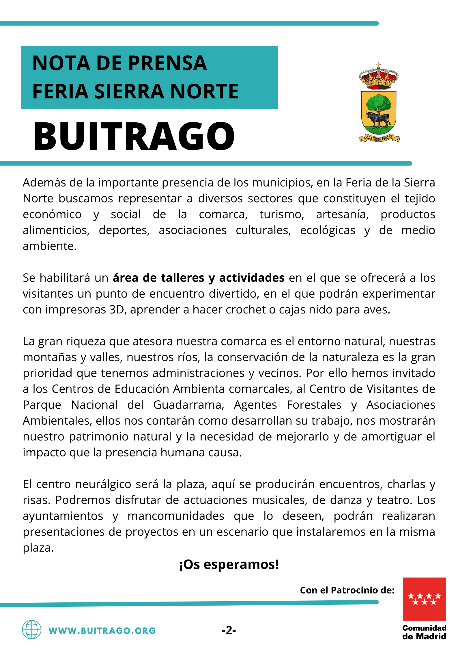 Nota de prensa Feria Sierra Norte Buitrago 2025 2