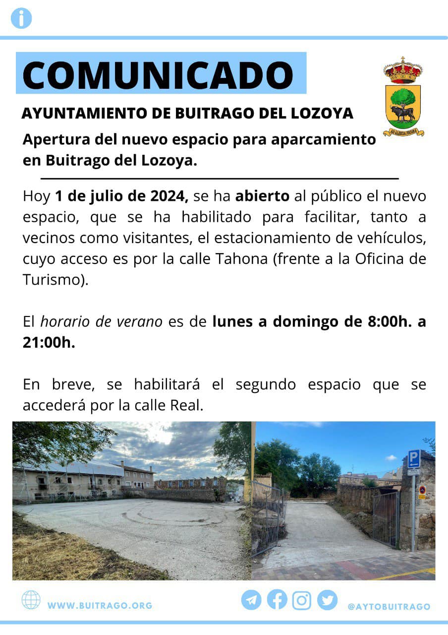 nuevo aparcamiento Buitrago jul 2024