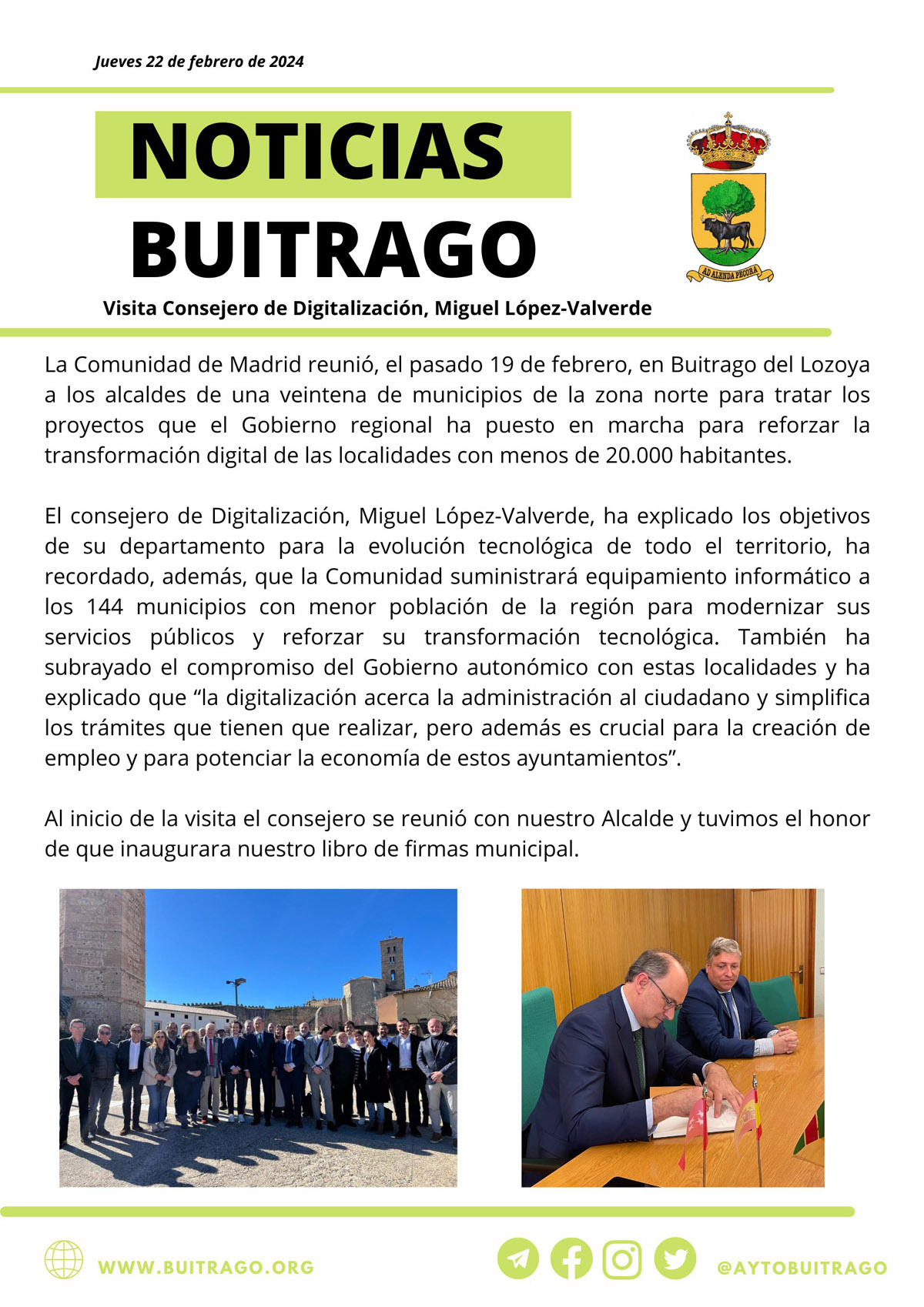 visita consejero Digitalizacion Buitrago feb 2024