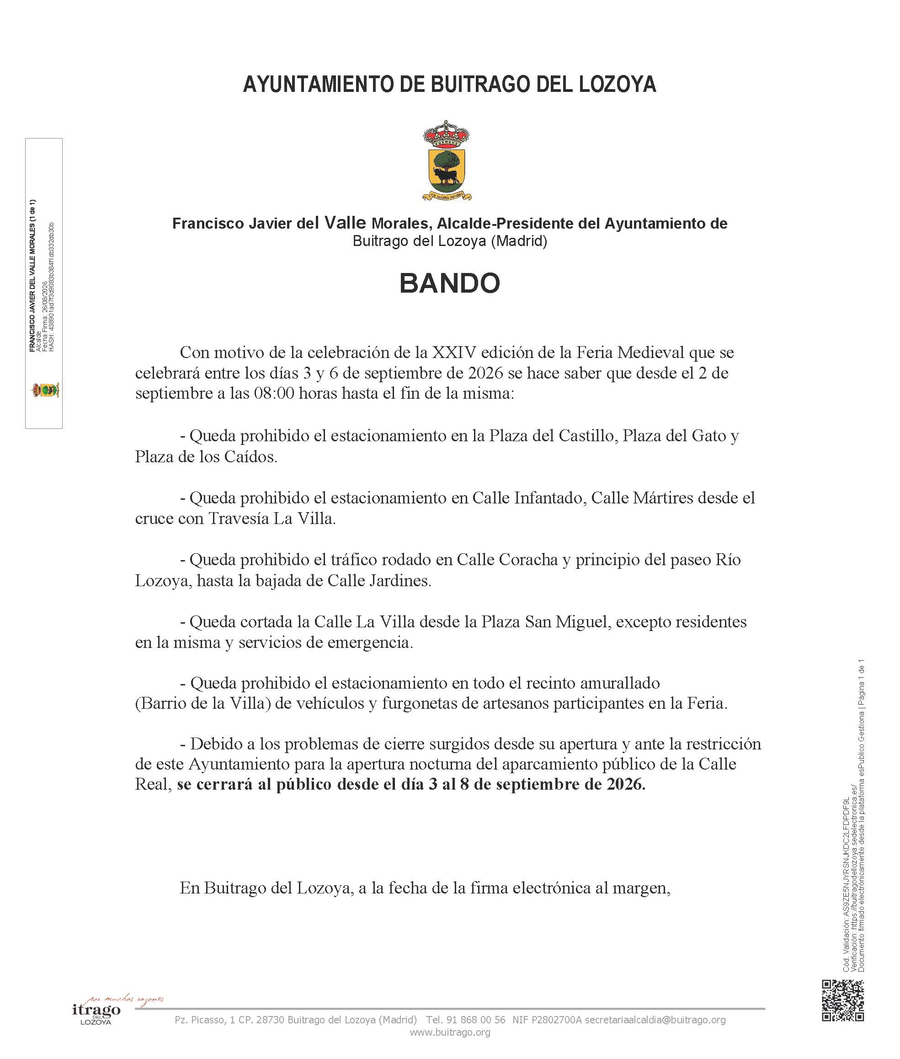 20260826 Publicación Bando BANDO FERIA
