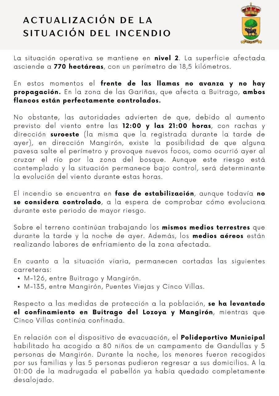 Actualización incendio 17 julio 26