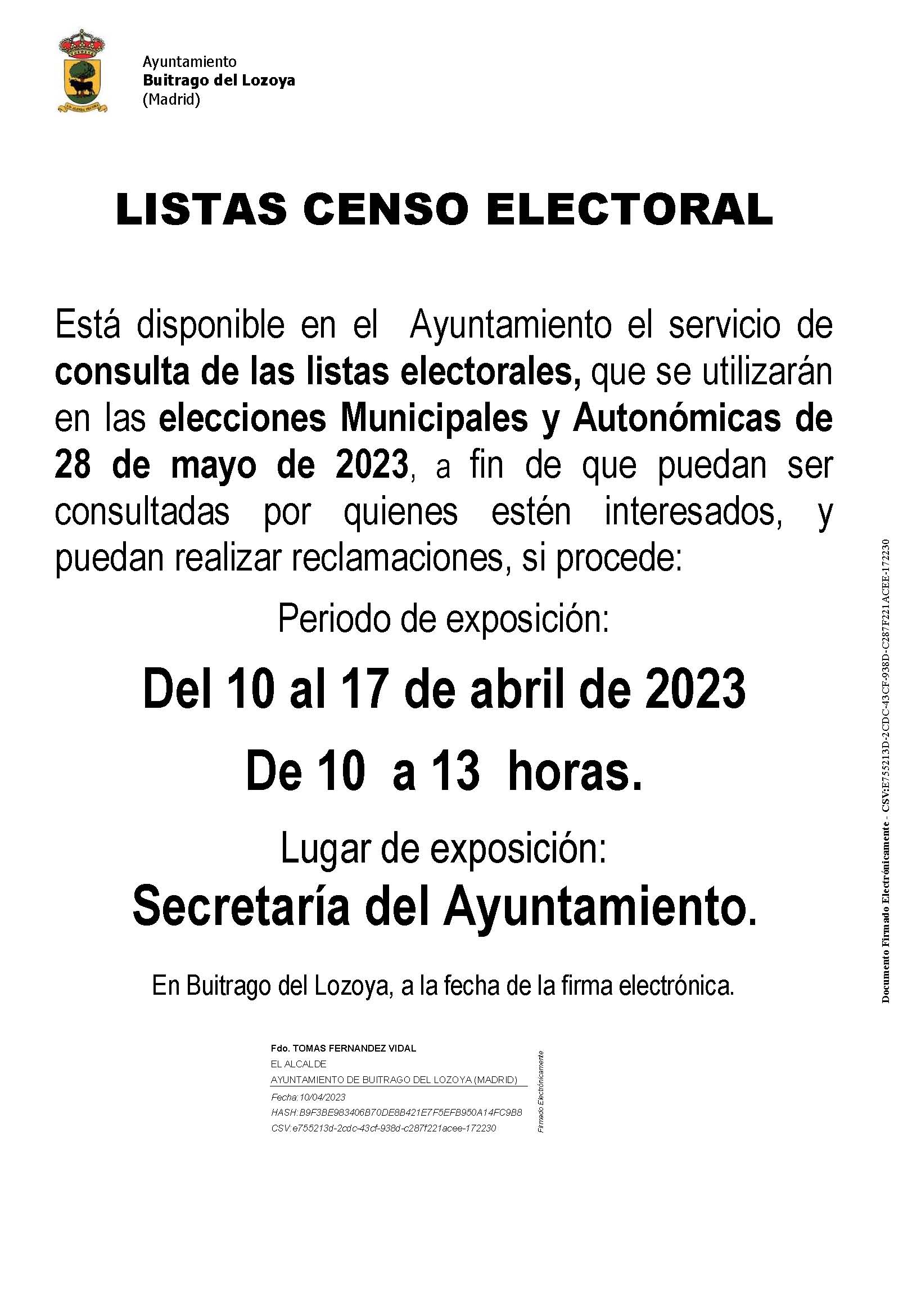 CARTEL CENSO ELECTORAL