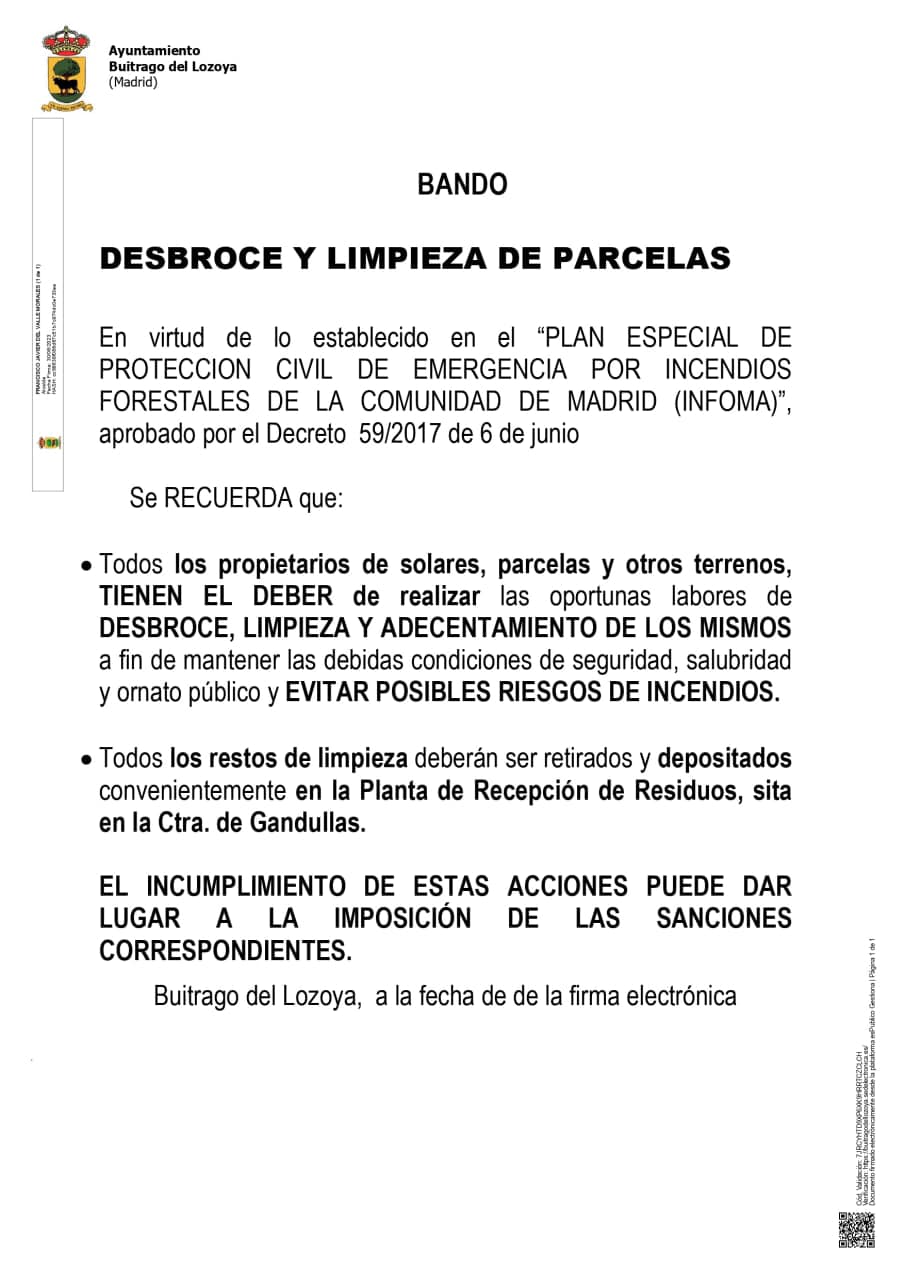 limpieza y desbroce de parcelas