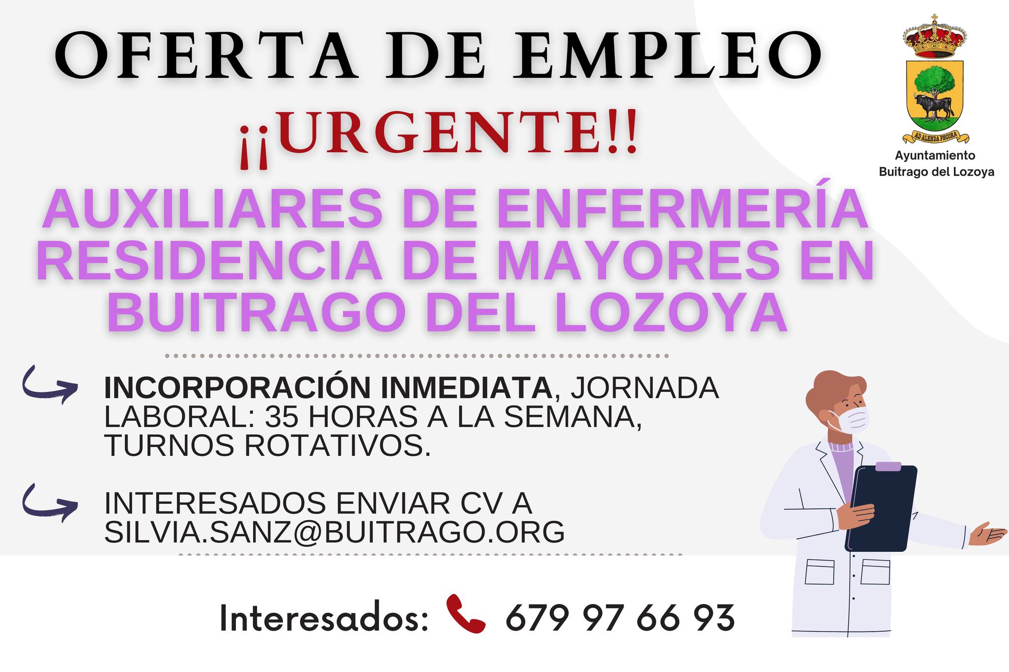 oferta empleo auxiliares enfermeria Miralrio