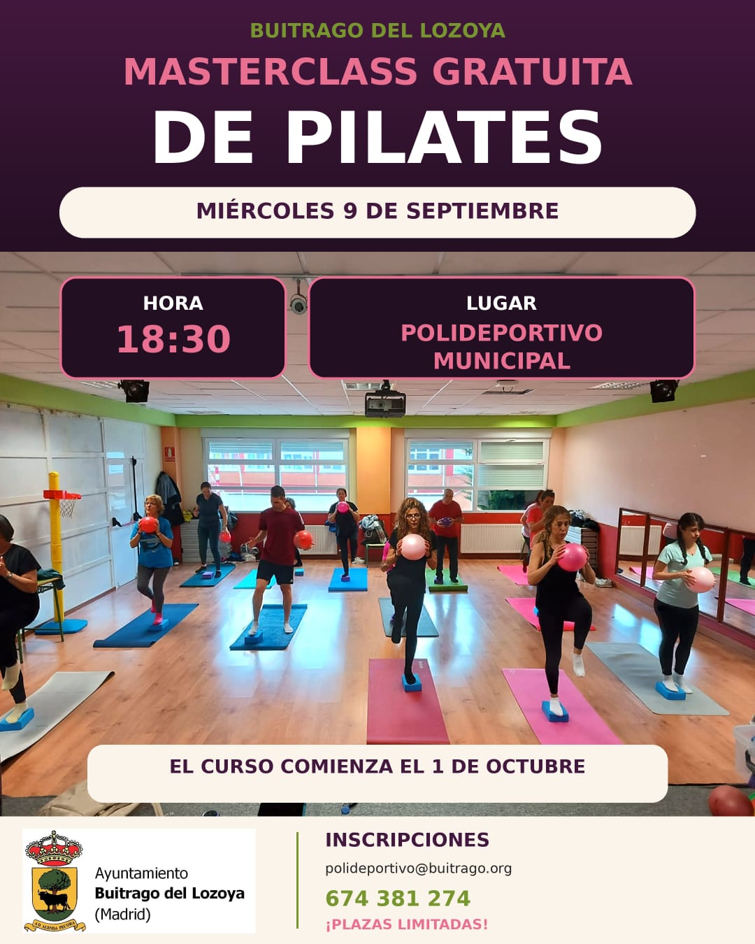 MASTER CLASS PILATES 9 DE SEPTIEMBRE