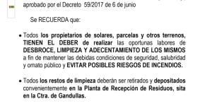 Bando: Desbroce y limpieza de parcelas