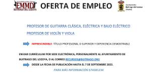 Oferta de empleo Escuela Municipal de Música y Danza