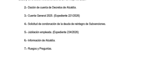 Anuncio de convocatoria para celebrar sesión pública plenaria ordinaria del pleno de la corporación el miércoles 22 de julio a las 19:30h