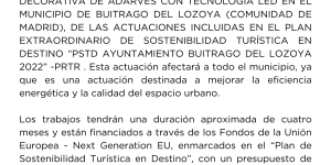 COMUNICADO. "Sustitución de alumbrado público armonizado con el entorno e iluminación decorativa de adarves con tecnología led" 