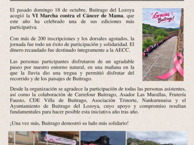 Noticia de la jornada "VI Marcha contra el cáncer de mama"