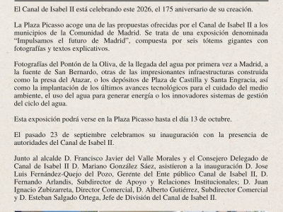 El Canal de Isabel II está celebrando el 175 aniversario de su creación