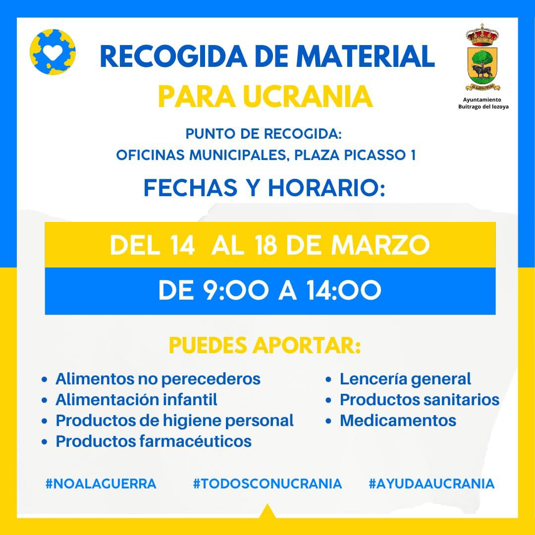 recogida material para Ucrania