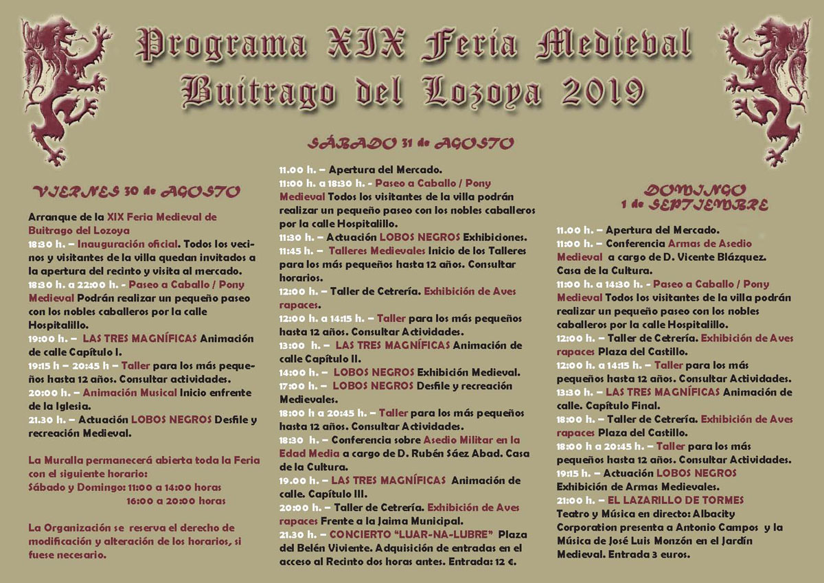 Tríptico XIX Feria Medieval 2