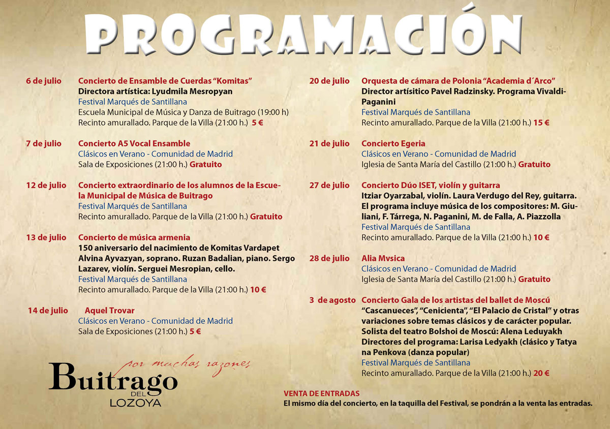 Cartel con programa 2019