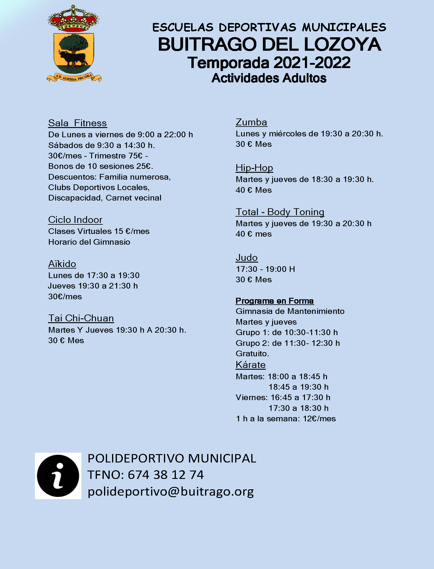 actividades cartel deporte adultos