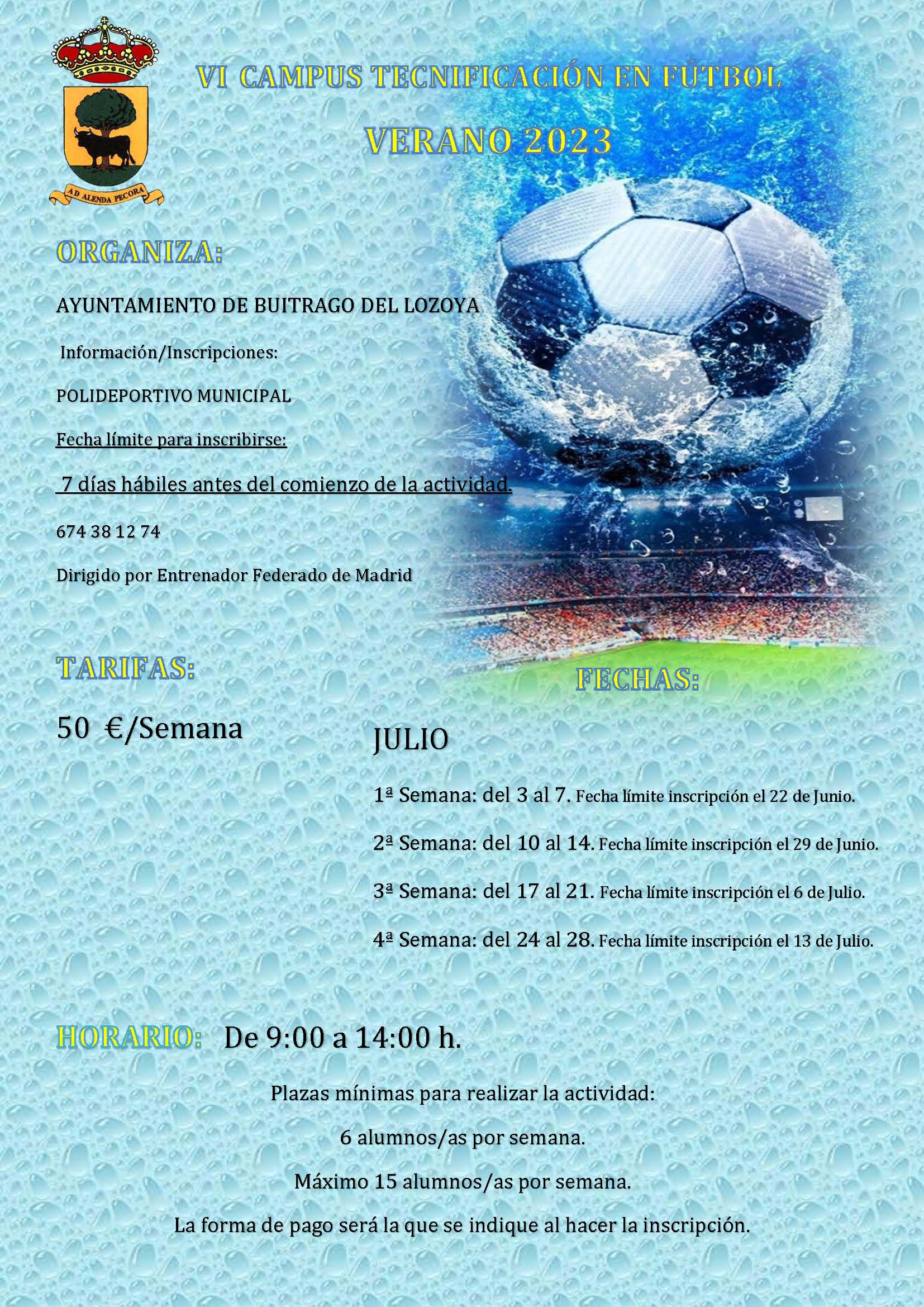 VI Campus Fútbol verano Buitrago del Lozoya