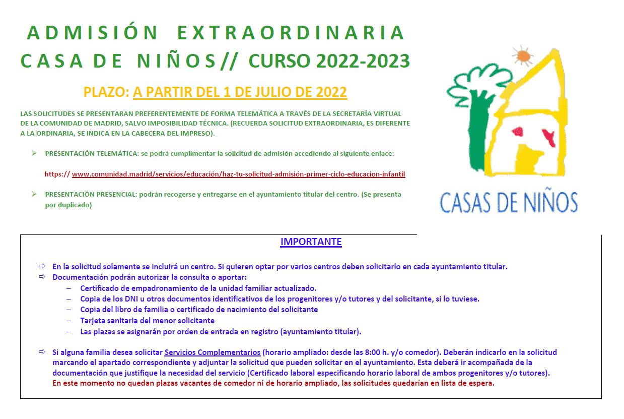 ADMISION EXTRAORDINARIA CN 22 23