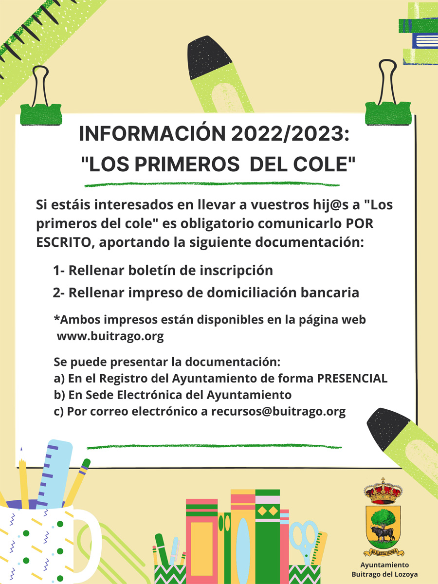 los primeros del cole curso 2022-23