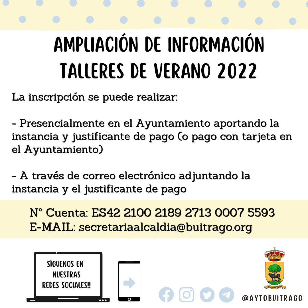 taller de verano 2022 ampliación