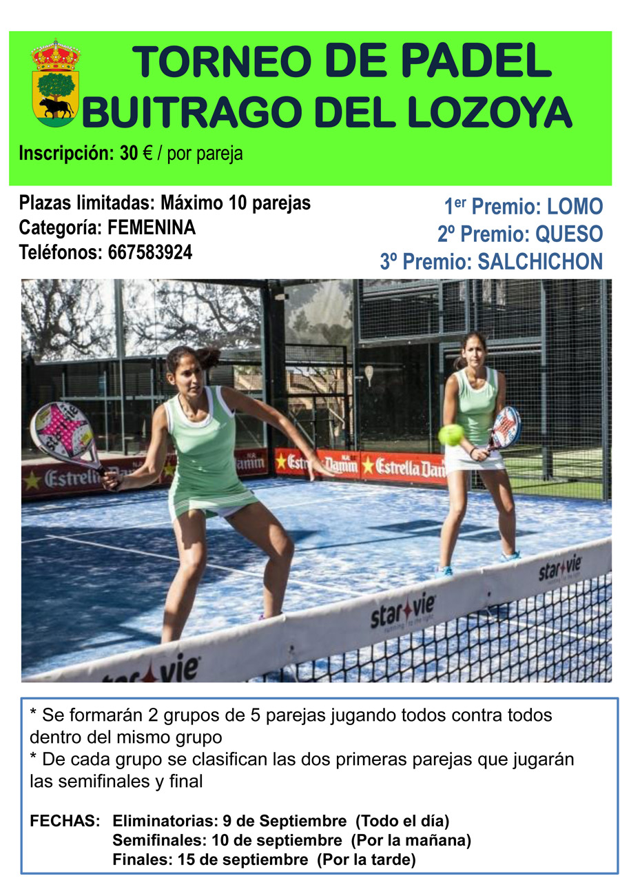 TORNEO PADEL BUITRAGOCARTEL FEMENINO