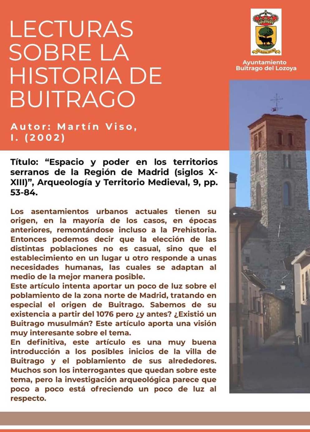 ESPACIO Y PODER EN LOS TERRITORIOS SERRANOS DE LA REGIÓN DE MADRID (SIGLOS X-XIII). ARQUEOLOGÍA Y TERRITORIO MEDIEVAL