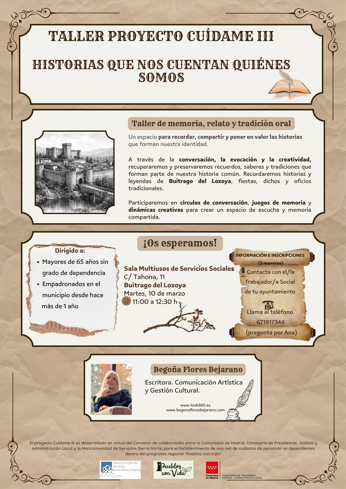 Taller: "Historias que nos cuentan quiénes somos". Proyecto CUÍDAME III