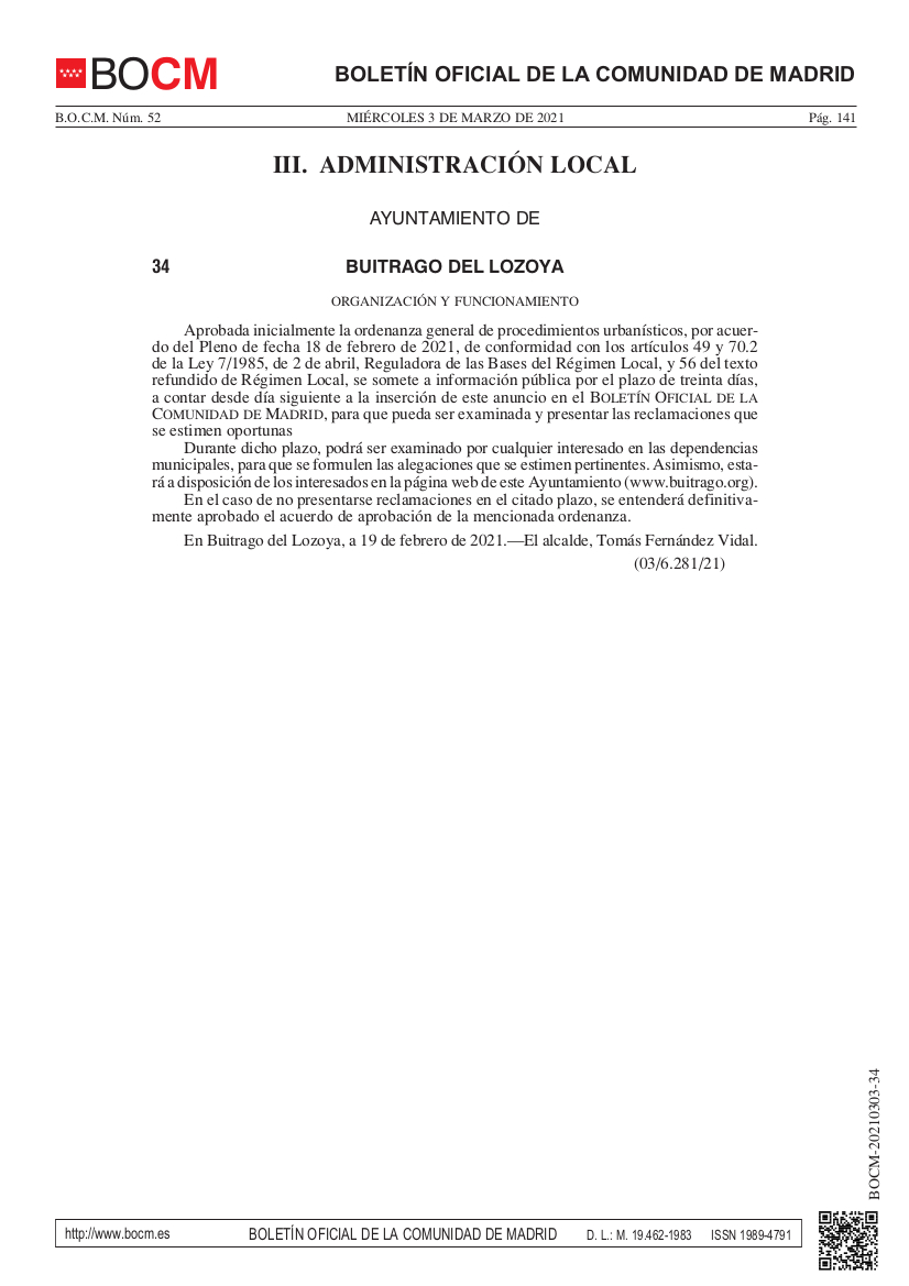 Ordenanza general de procedimientos urbanísticos - fase de exposición pública